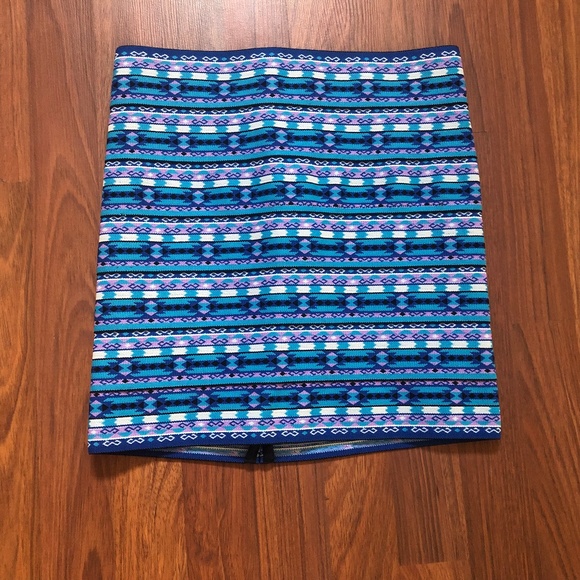 Pleasure Doing Business Bodycon Tight Micro Mini Bandage Skirt Size S Blue New - Picture 1 of 6